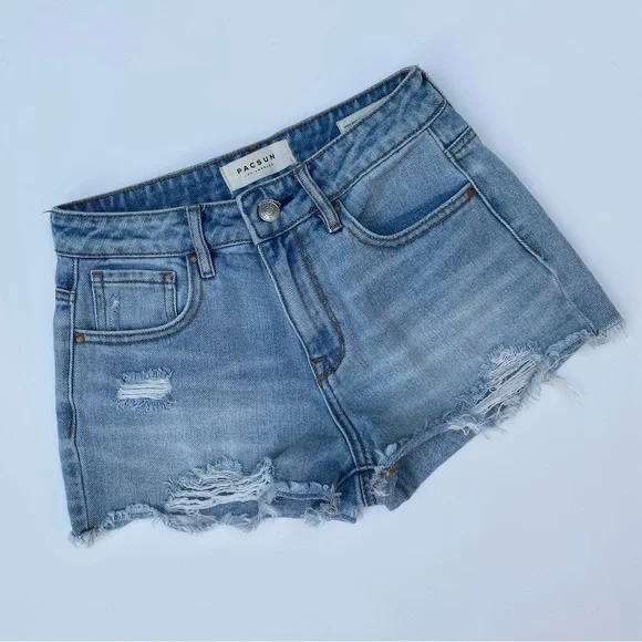 Distressed Denim Shorts - Picture 1 of 4